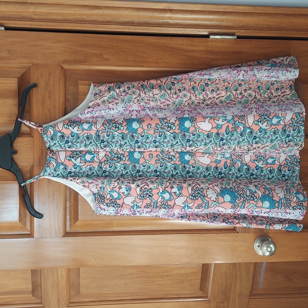 Decree Sleeveless Boho Halter Lined Summer Cottagecore Midi Dress, Size Large - Picture 3 of 8
